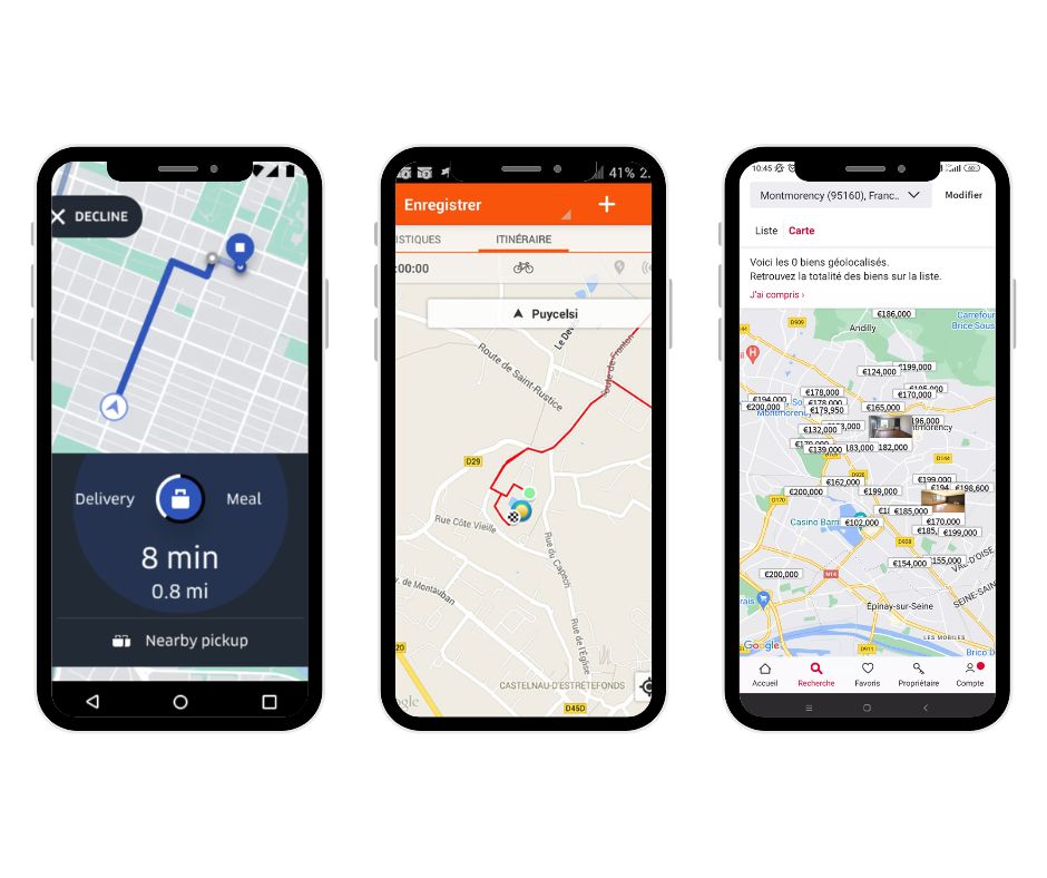 Exemple d'application mobile avec carte